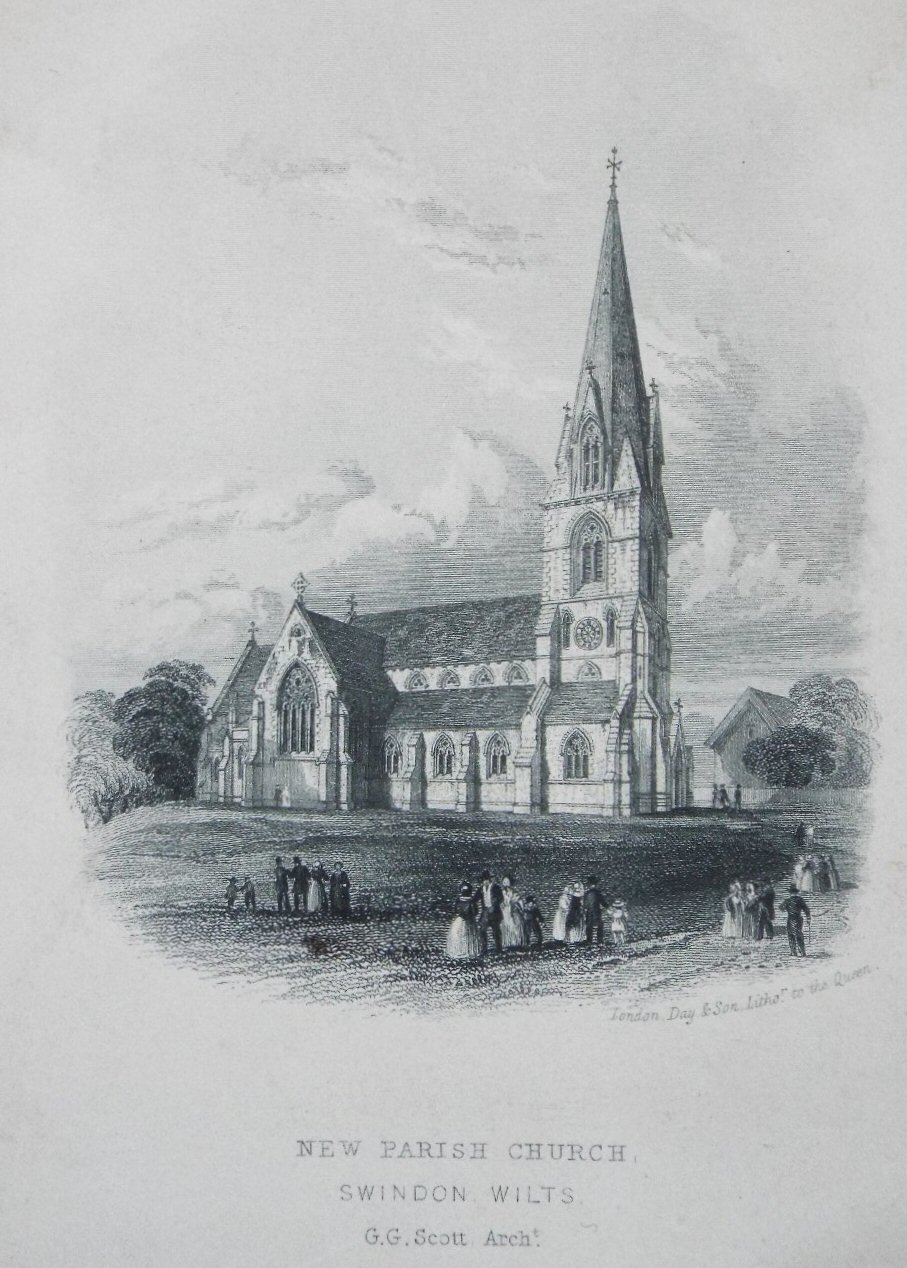 Steel Vignette - New Parish Church, Swindon Wilts. G.G. Scott Archt.